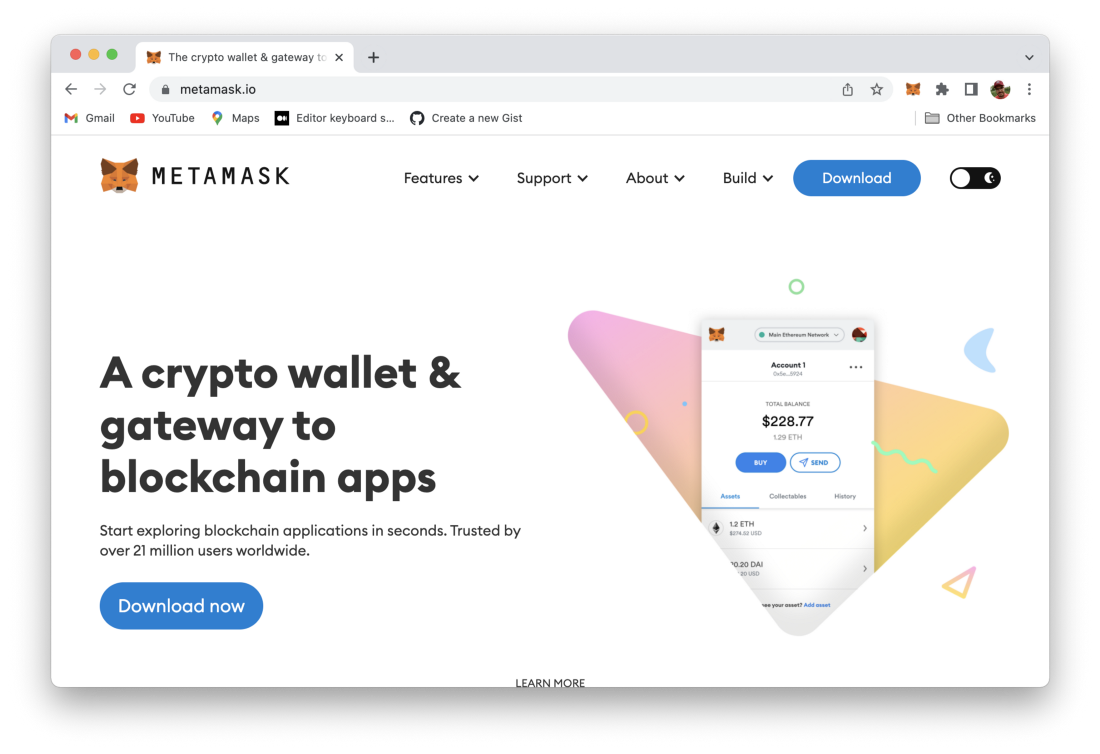 You can get MetaMask from the website