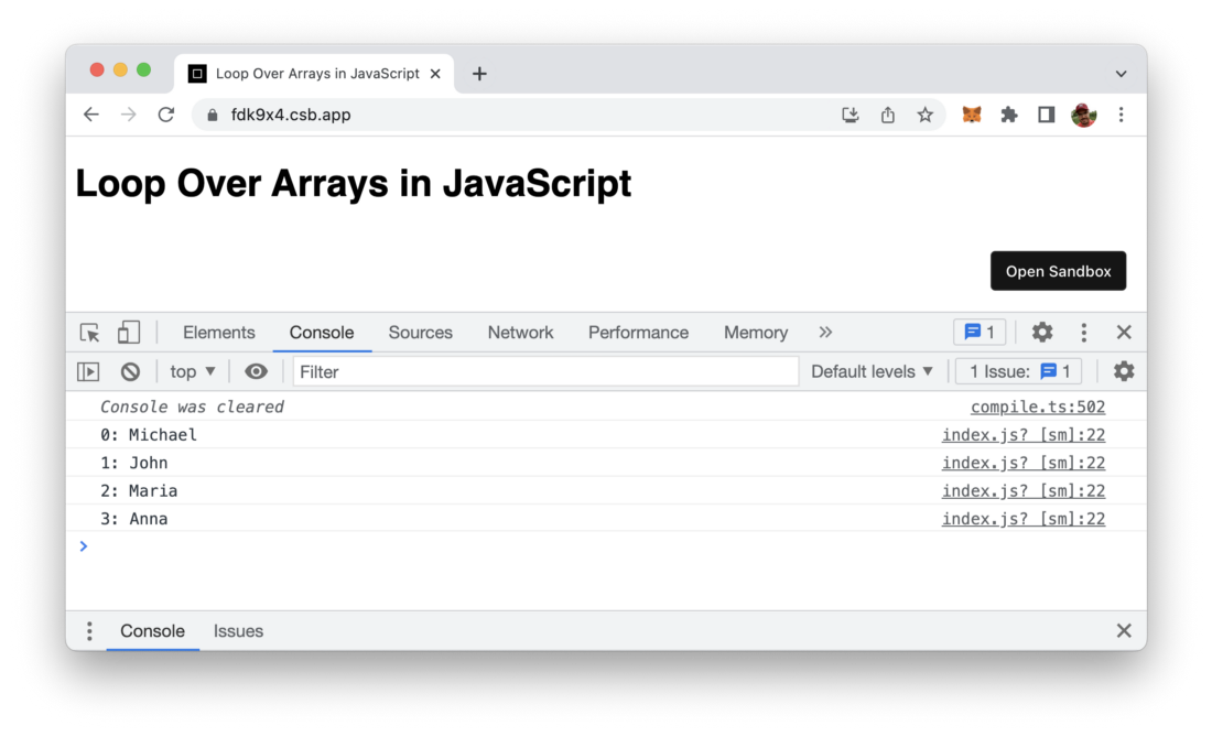 Loop Over Arrays in JavaScript