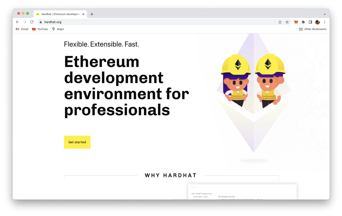 Hardhat’s project homepage at https://hardhat.org