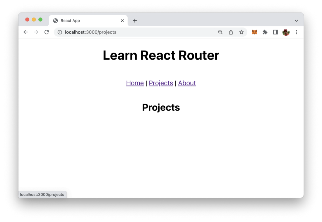 Output of /projects route