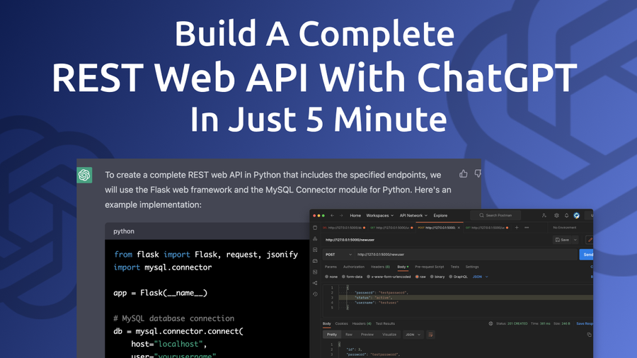 Are you interested in building a robust and efficient RESTful API for your web application but don't want to spend hours of time and effort on coding? Look no further! In this blog post, we'll show you how to create a complete REST web API using the power of ChatGPT, an advanced language model from OpenAI, in just 5 minutes.