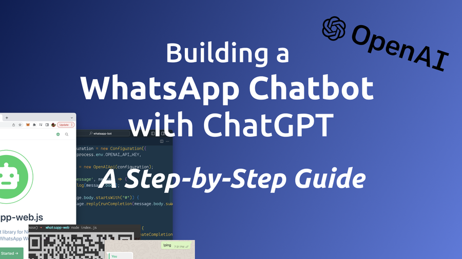 Building a chatbot can be a fun and rewarding project, especially if you want to add an automated feature to your business or personal communication. In this guide, we will walk you through the process of building a chatbot for WhatsApp using the OpenAI language model behind ChatGPT. We're creating a bot who is generating responses to WhatApp messages automatically.