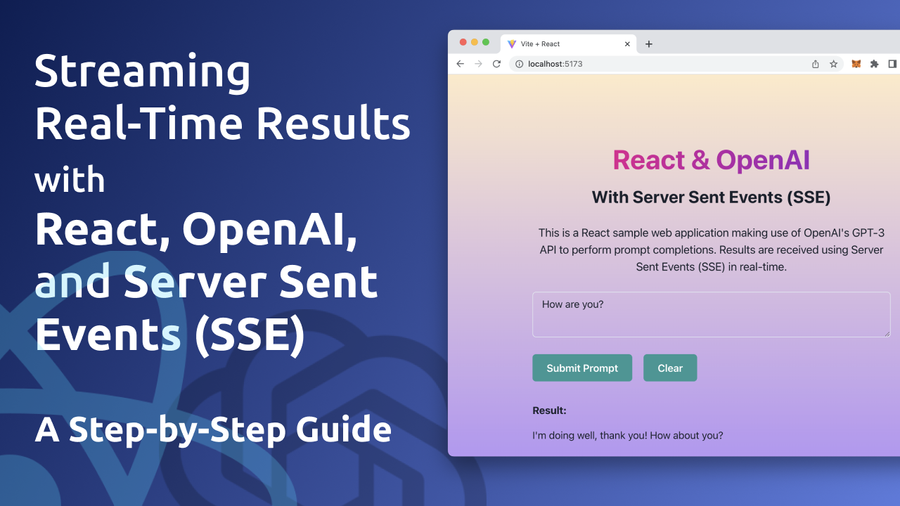 In this guide, we’ll explore how to stream real-time results in a React web application using OpenAI’s GPT-3 API and Server Sent Events (SSE). With the rise of AI and machine learning, OpenAI’s GPT-3 has become one of the most powerful and versatile tools for natural language processing and text generation. By combining this with the simplicity and performance of React, and the real-time capabilities of SSE, you can create a truly outstanding web application.