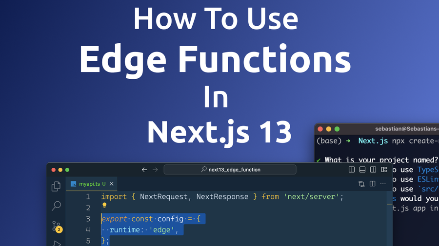 In cloud computing, the term Edge Function refers to a computing capability that is located at or near the edge of a network, typically closer to the source of data. In this step-by-step tutorial you’ll learn how to create Edge Functions with Next.js 13 with easy.