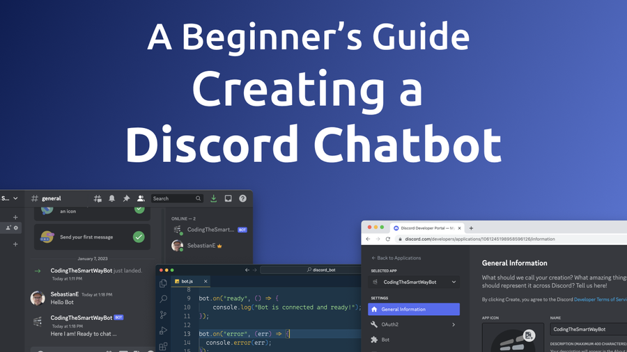Discord is a popular real-time messaging platform with great support for programmable bots. In this tutorial you'll learn how to build a simple Discord chatbot from start to finish. You do not need any prior knowledge of Discord or Discord APIs, just follow this easy step-by-step guide.