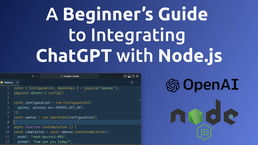 To use ChatGPT in a Node.js application, you will need to use the OpenAI API, which provides a programmatic interface for interacting with the ChatGPT model. You will first need to obtain an API key from OpenAI and then use an API client library, such as the openai npm package, to make requests to the API from your Node.js code.