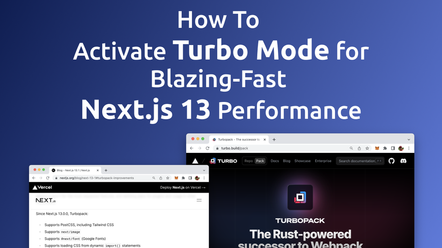 Next.js 13 comes with a new build tool: Turbopack. Turbopack is a successor of Webpack and is built with Rust for blazing-fast build performance. Currently the Turbopack integration for Next.js 13 is in Alpha mode. In the following article you'll learn how to activate Turbopack and speed up your Next.js develeopment server significantly.